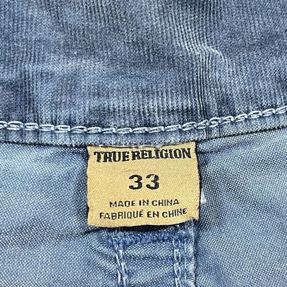 True Religion Ricky Relaxed Straight Corduroys Mens 33, Fits 34x33 Fade Whiskers